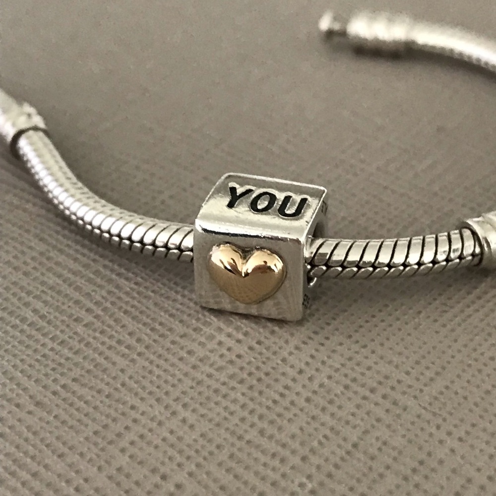 Retired Pandora Two tone I Love You charm